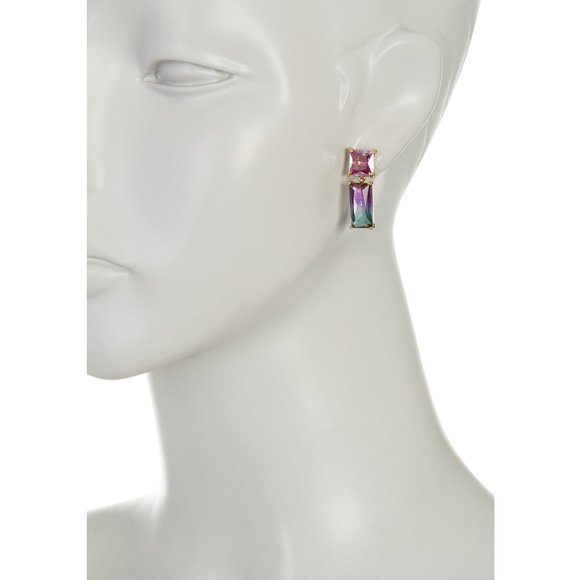 NEW Kate Spade Baguette CZ Blue Drop Earrings - Picture 4 of 6